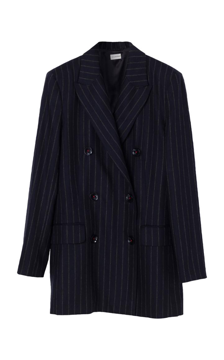 Moda Operandi By Malene Birger Edithea Pinstriped Cady Blazer