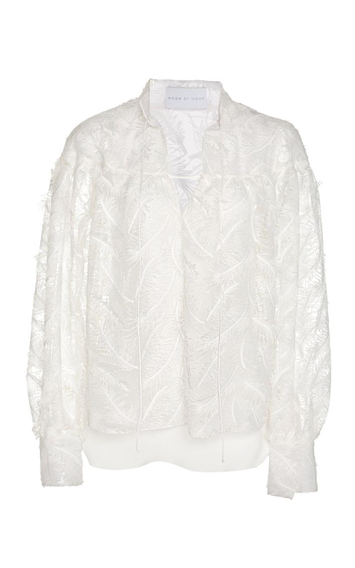 Noon By Noor Trenton Feather-embellished Top