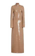 Bottega Veneta Sequined Maxi Turtleneck Dress