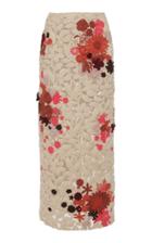Moda Operandi Valentino Floral-embroidered Cotton Skirt