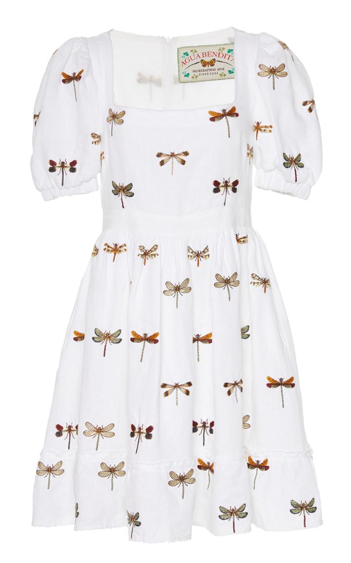 Agua By Agua Bendita Pomelo Dragonfly Linen Mini Dress
