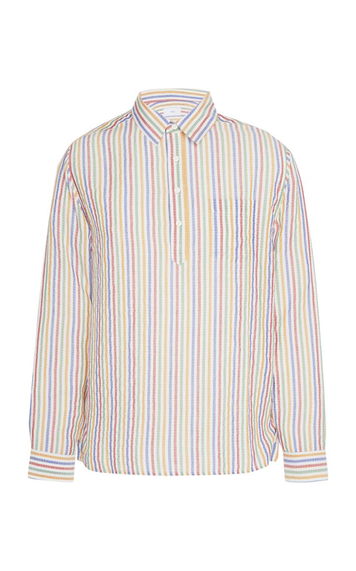 Onia Martin Striped Seersucker Shirt