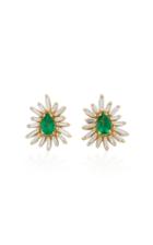 Suzanne Kalan One Of A Kind 18k Gold Emerald And Diamond Earrings