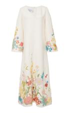 Valentino Embroidered Wool Silk Midi Dress