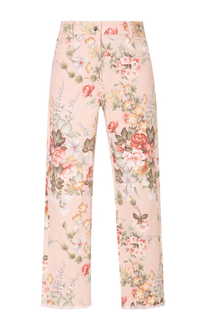 Zimmermann Floral-print Cropped Jeans