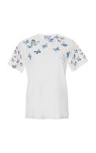 Luisa Beccaria Butterflies Embroidered T-shirt