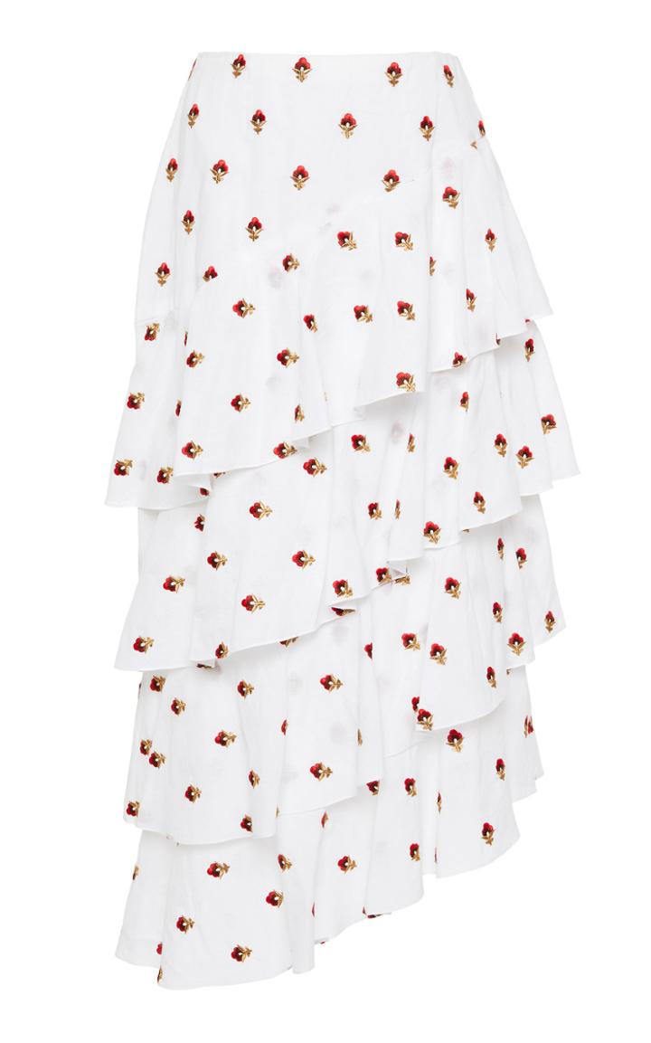 Markarian Woodhouse Embroidered Cotton Skirt