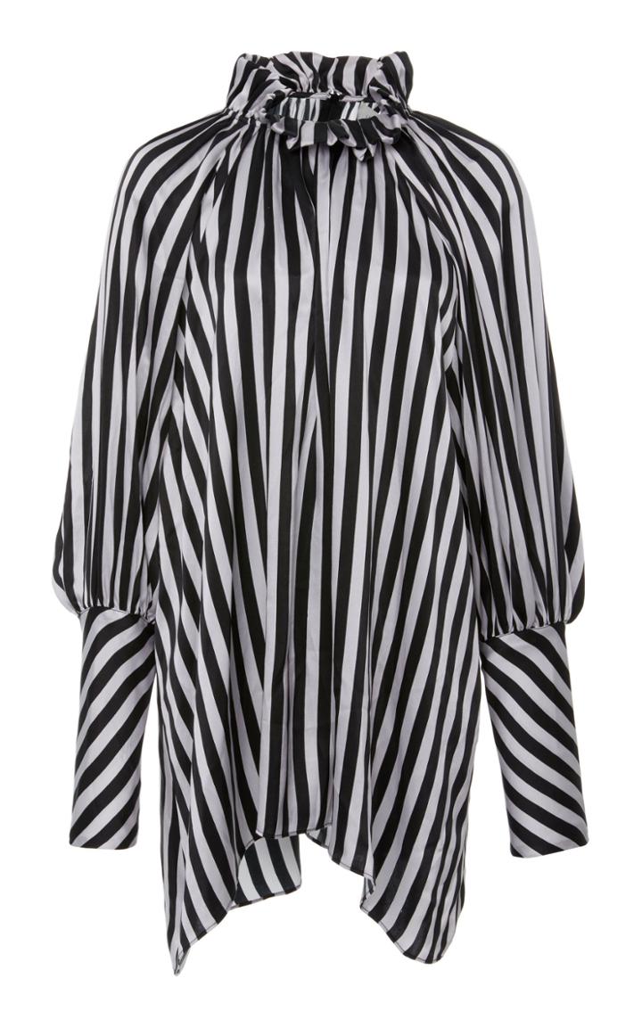 Lee Mathews Diana Stripe Silk Satin Top