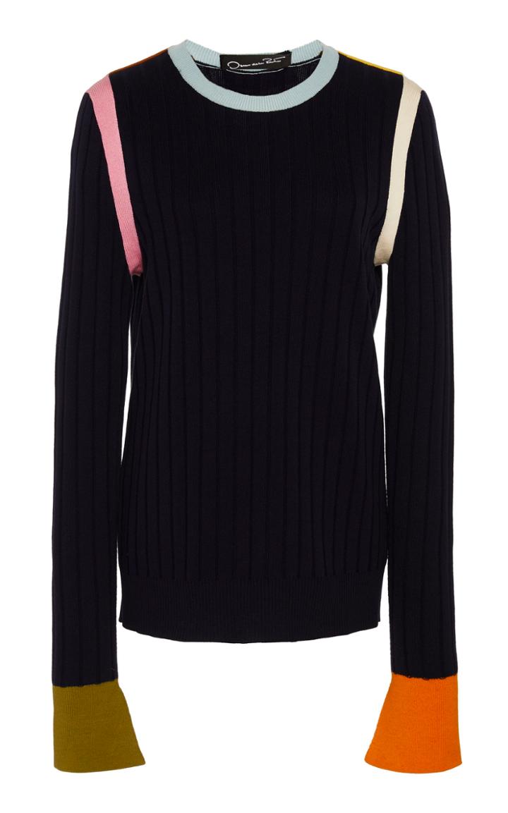 Moda Operandi Oscar De La Renta Ribbed Silk-blend Sweater Size: 0