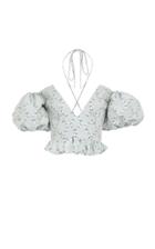 Markarian Exclusive Mary Floral-print Stretch-crepe Peplum Top