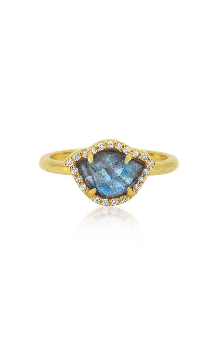 Amrapali Nalika Lotus 18k Yellow-gold, Labradorite, And Diamond Ring