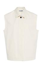 Jil Sander Glyph Collared Cotton Vest Top
