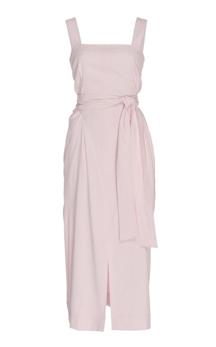 Vince Belted Wide Strap Linen Dress