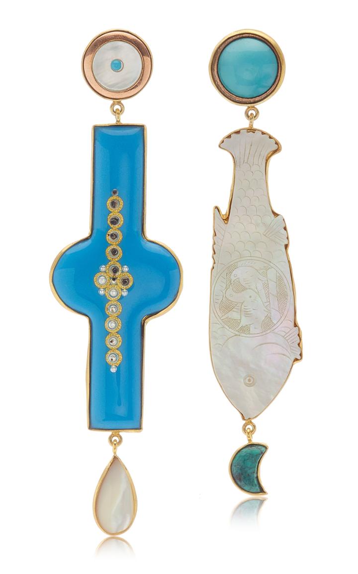 Moda Operandi Grainne Morton Antique Enamel And Fish Earrings