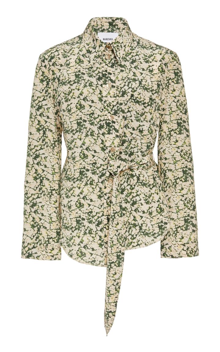 Moda Operandi Nanushka Mara Silk Long Sleeve Printed Top Size: S