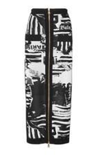 Balmain Newspaper Zip Pencil Skirt