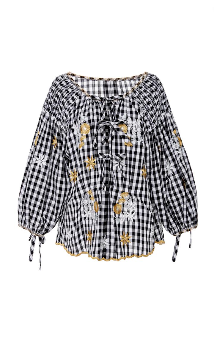 Innika Choo Gingham Flower Smock Top