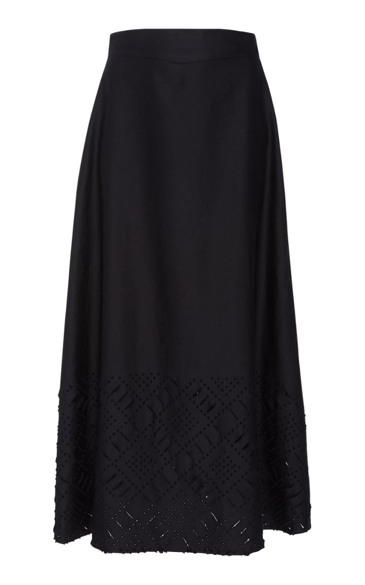 Thierry Colson Tijuana Cutout Linen-blend Midi Skirt