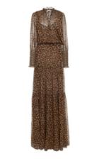 Veronica Beard Stacia Smocked Leopard-print Tiered Midi Dress