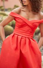 Moda Operandi Monique Lhuillier Faille Off-the-shoulder Gown