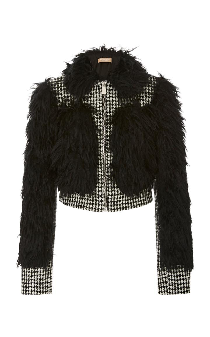 Michael Kors Collection Mohair Lamb Trim Jacket