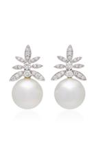 Hueb Gala 18k White Gold Pearl And Diamond Earrings