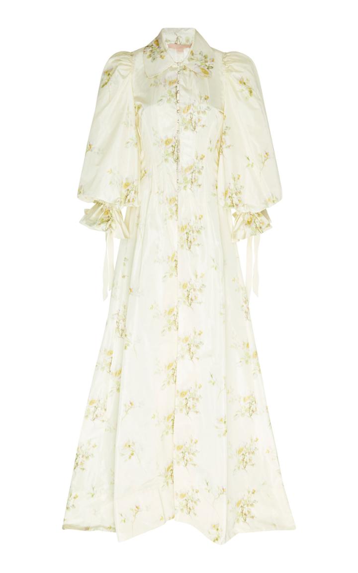 Moda Operandi Brock Collection Floral-printed Balloon-sleeved Coat Size: 0