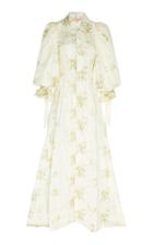 Moda Operandi Brock Collection Floral-printed Balloon-sleeved Coat Size: 0