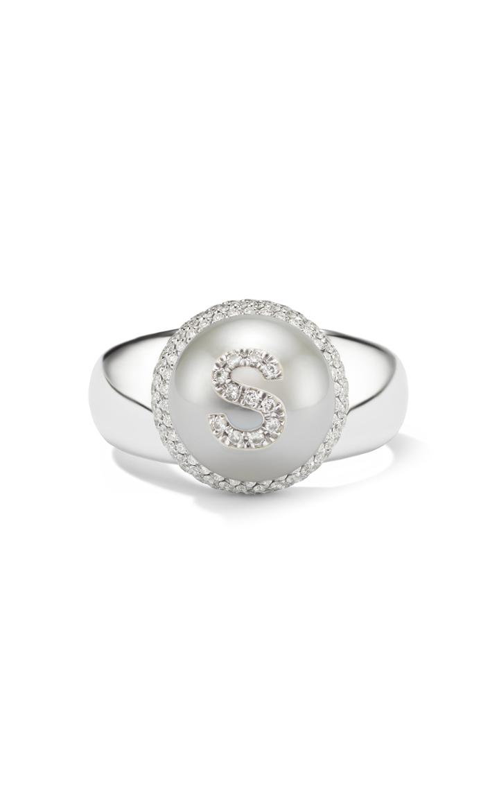 Moda Operandi W.rosado 18k White Gold Pearl Id Letter Ring
