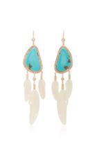 Jacquie Aiche 14k Rose Gold, Turquoise And Diamond Earrings