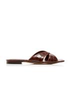 Staud Chris Croc-effect Leather Sandals