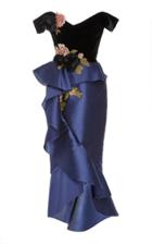 Marchesa Floral Appliqu Off-the-shoulder Silk-blend Midi Dress