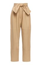 Zimmermann Espionage High-waisted Cropped Leather Straight-leg Pants