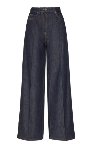 Valentino Rigid Denim Wide-leg Jean