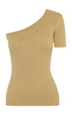 Anna Quan Kiki One-shoulder Ribbed Cotton Top