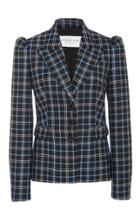 Michael Kors Collection Checked Wool Blazer Size: 0