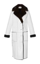 Christopher Kane Patent & Shearling Mid Length Coat