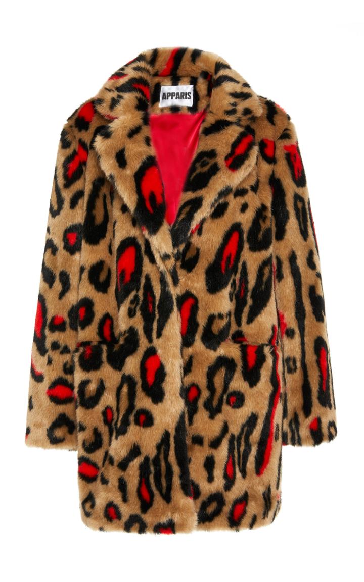 Apparis Ness Printed Faux Fur Coat