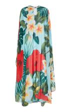 Richard Quinn Draped Floral Satin Caftan