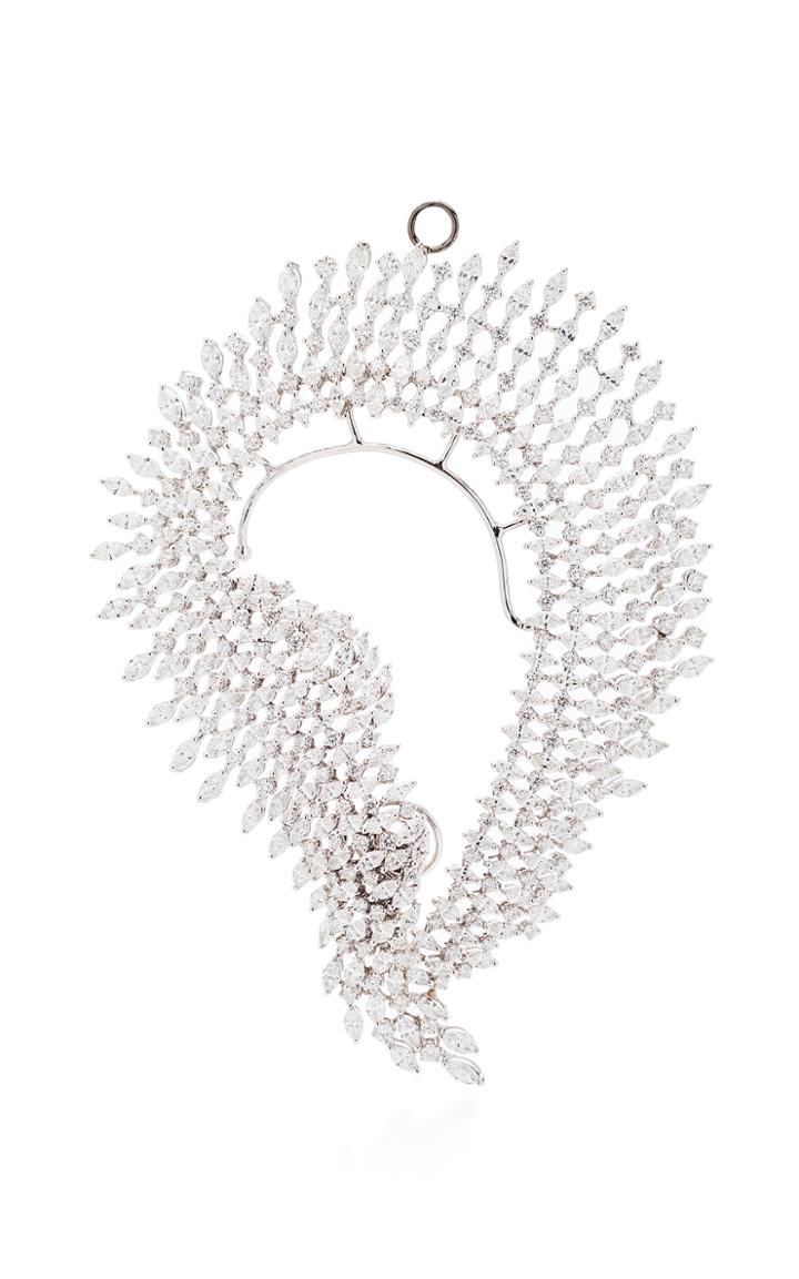 Yeprem Wrap-around 18k White And Diamond Earring