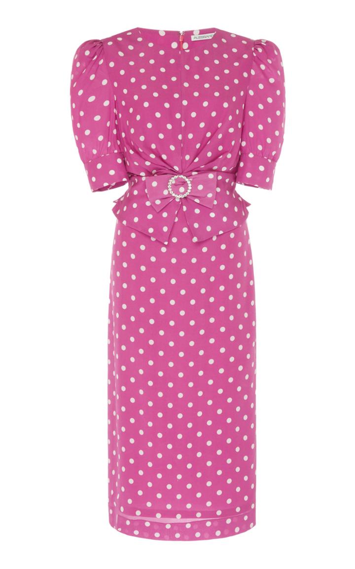 Moda Operandi Alessandra Rich Polka Dot Silk Midi Dress Size: 38