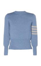 Thom Browne Milano Stitch Crewneck Pullover With 4 Bar Stripe