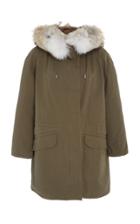 Yves Salomon Paris Coyote-trimmed Rabbit-lined Cotton Army Parka