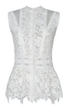 Moda Operandi Costarellos Guipure Lace Cut-out Button-front Blouse Size: 36