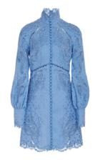 Zimmermann Broderie Anglaise Silk And Linen-blend Mini Dress Size: 2