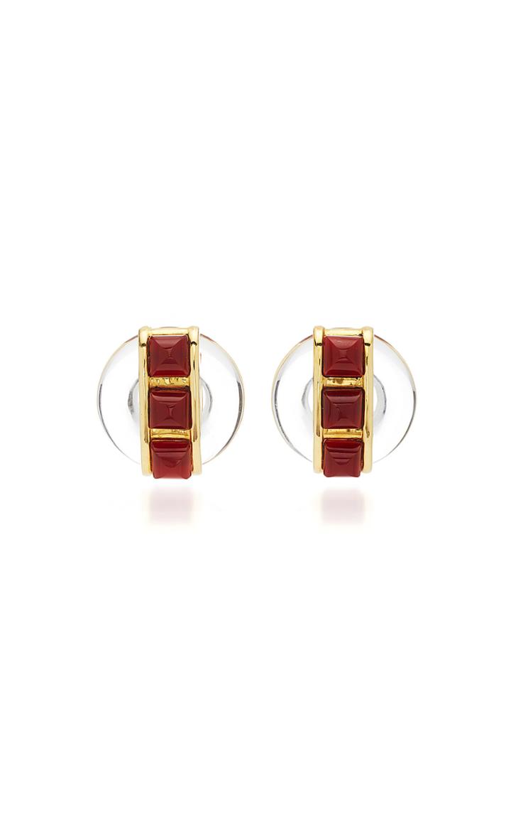 Vintage Aldo Cipullo Earrings With Carnelian Cabochons