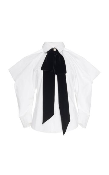 Ralph & Russo Cold-shoulder Bow Shirt
