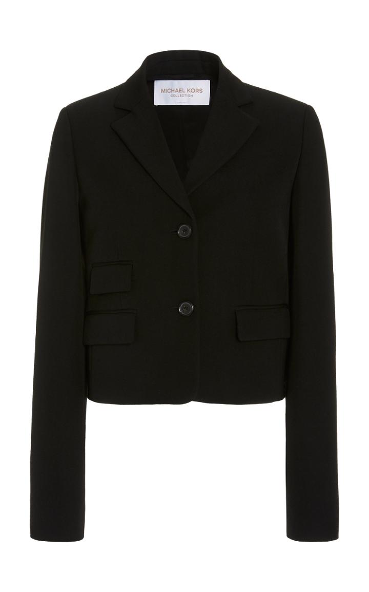 Moda Operandi Michael Kors Collection Wool Gabardine Cropped Blazer