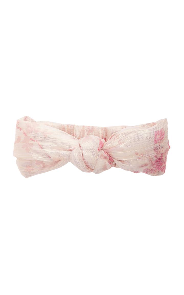 Loveshackfancy Sheridan Metallic Silk Floral-patterned Headband