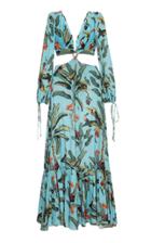 Patbo Beaded Tropical Print Cutout Maxi Dress